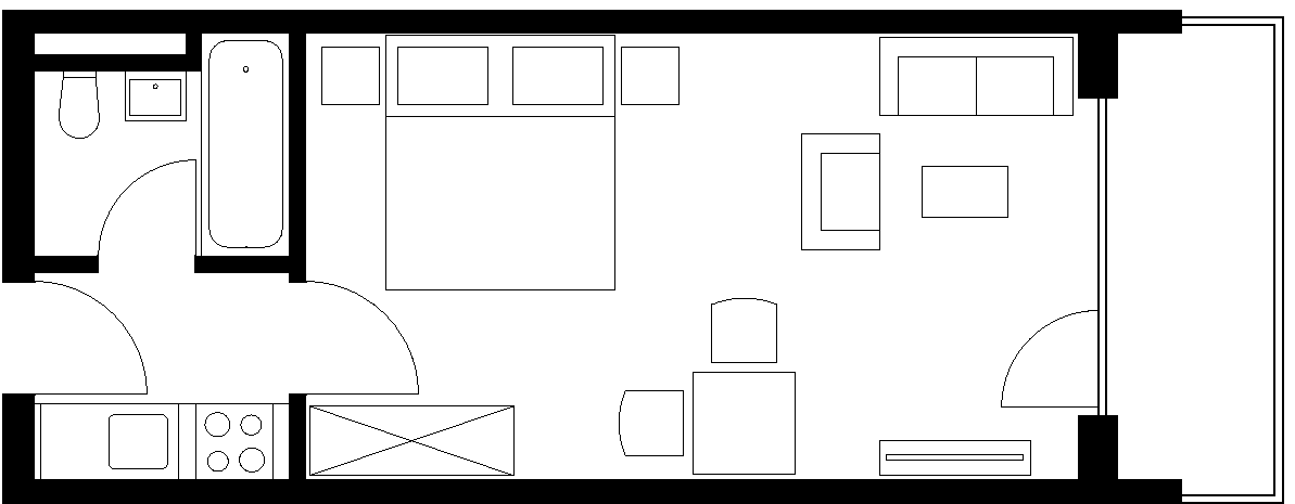 Floor plan of our holiday apartment, type A1